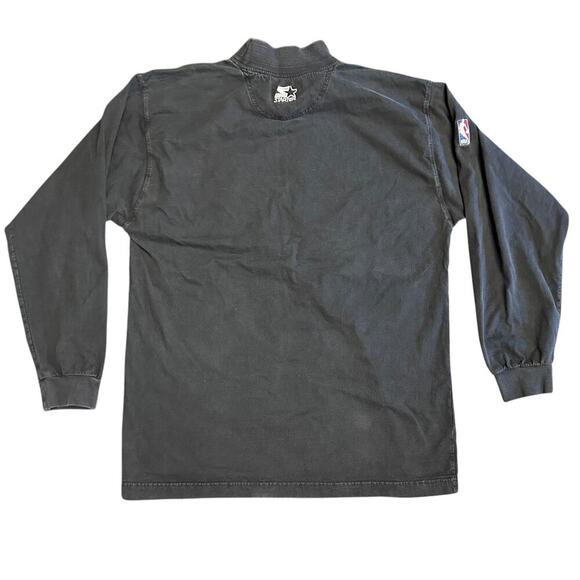 Vintage STARTER Chicago Bulls Long Sleeve Mock Neck T Shirt 90s Black SZ XL - Picture 10 of 11